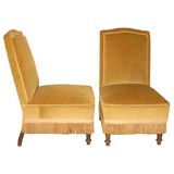 Pair Edwardian Slipper Chairs