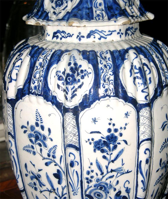 19th Century Pair Delft vases mounted as lamps.