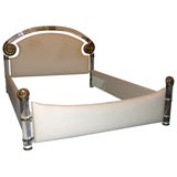 Vintage Italian lucite and bronze bed