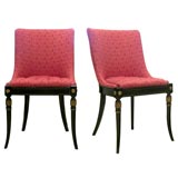Pair of Tufted Regency Chairs