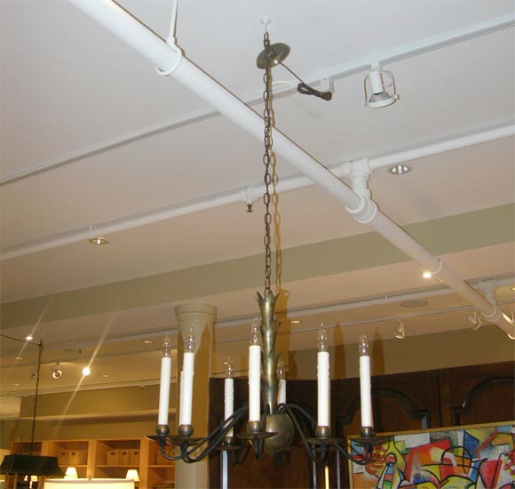 Brass Palm Chandelier