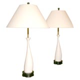 Tall, Organic Italian Pottery Lamps