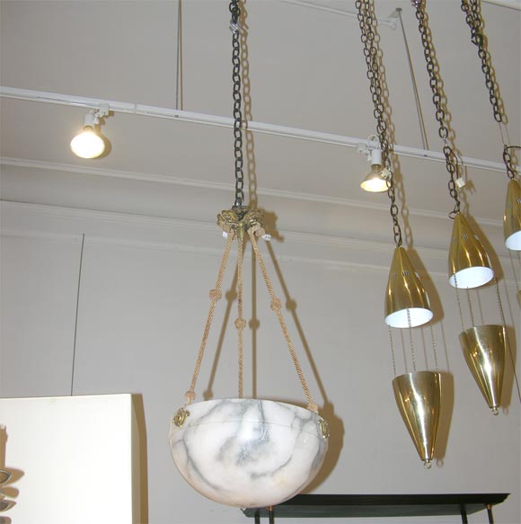 An alabaster chandelier