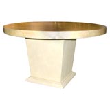 Dining/Hall Table with Top Covered in Goatskin by Karl Springer