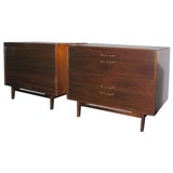 Pair of Chests/Bedside Tables in Walnut designed by Jens Risom