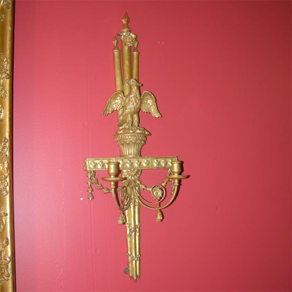 Pair of 19th CenturyTwo Arm Giltwood Sconces