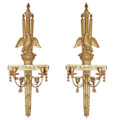 Pair of 19th CenturyTwo Arm Giltwood Sconces
