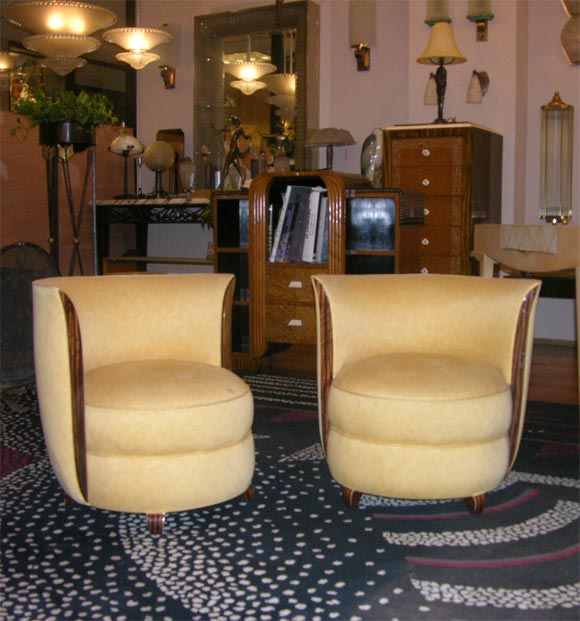 Pair of French Art Deco Boudoir Chairs