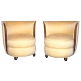 Vintage Pair of French Art Deco Boudoir Chairs