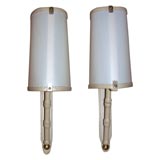 Pair of Modernist Wall Lights by JACQUES ADNET (1900-1984)