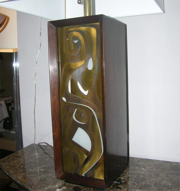 Pair of Modernist Table Lamps with Abstract Male and Female 1