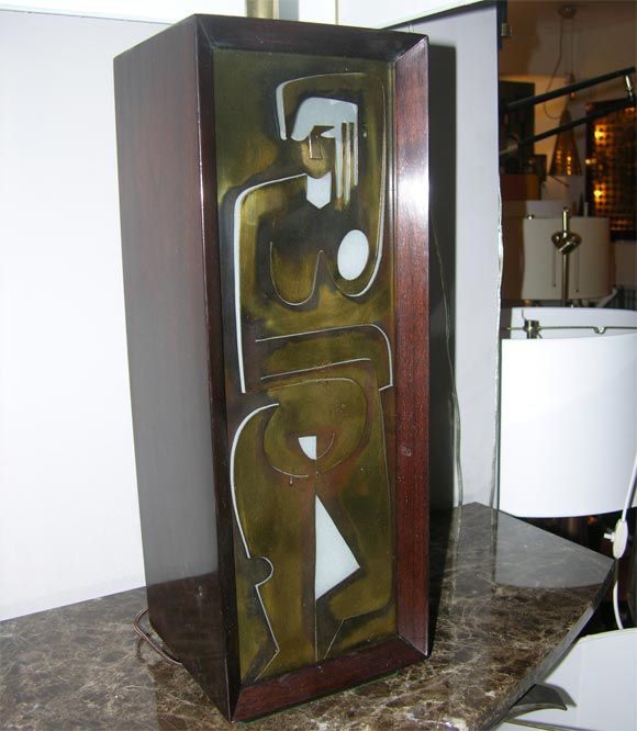 Pair of Modernist Table Lamps with Abstract Male and Female 2