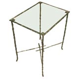Bronze faux bamboo table