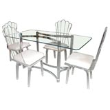 Lucite dining table and 4 chairs