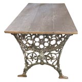 Cast Iron Table Base with Wooden Top