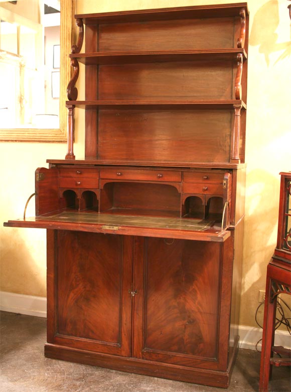 19th Century English Geo III Mahogany Butlers Desk