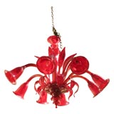 Exceptional Red Murano Glass Chandelier