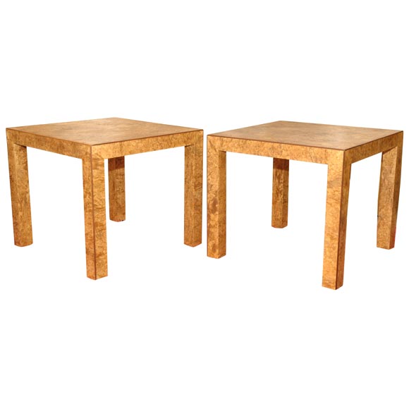 Pair of Bird's Eye Maple Veneer Side Table at 1stdibs