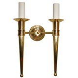 Pair of Two Arm Brass Sconces