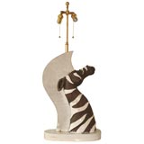 Pair of  Large Ceramic Zebra Lamps by Gladwin Ball