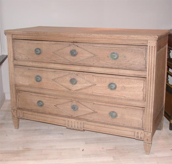 Bleached Directoire style chest of drawers