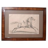 A pair of French lithographs of horses