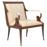 A Mahogany & Lucite Arm Chair attributed to Grosfeld House