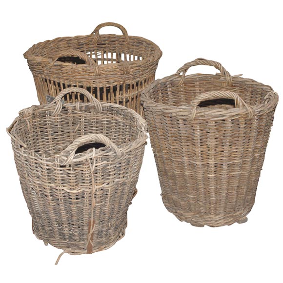 19th Century French  Wool  Baskets For Sale