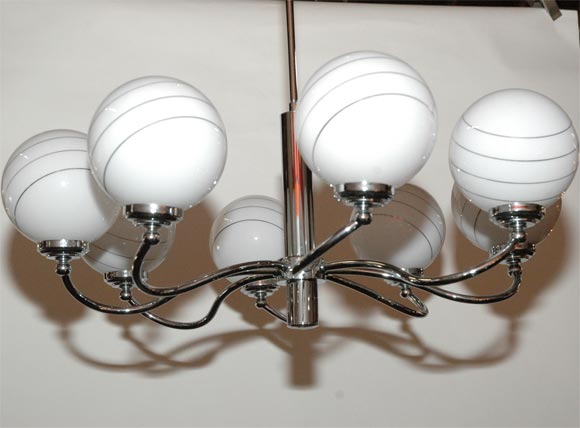 Eight Light Chrome Chandelier