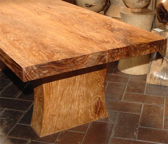 Contemporary Solid Teak Dining Table (ref# A503) For Sale