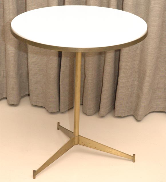Brass Tripod Base Cigarette Table by Paul McCobb