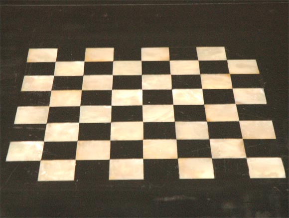 American Decorative Game Table With Inlaid Chess Board
