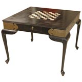 Decorative Game Table With Inlaid Chess Board