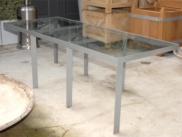 Metal and Glass Dining Table