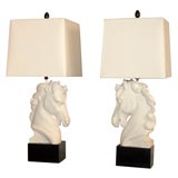Pair of Horse Head Lamps