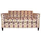 SMALL 1950'S SOFA IN A NEW RETRO FABRIC