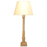 French Painted and Gilt Candlestick Lamp, 19th Century