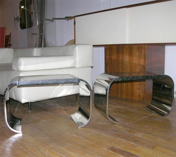 Chrome Side Tables by Brueton