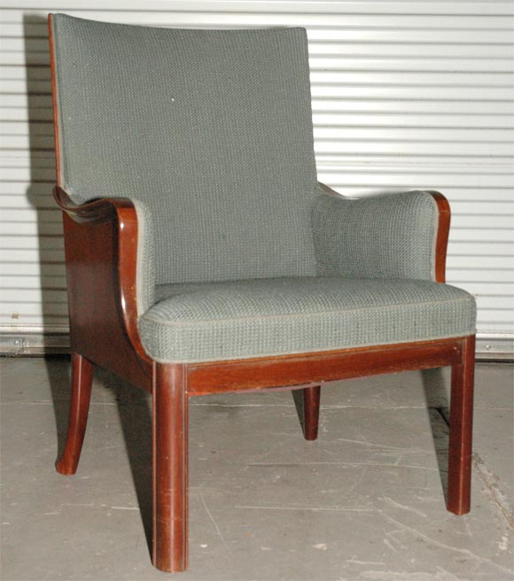 Frits Henningsen (1902-1971) highback upholstered mahogany armchair, 1930's