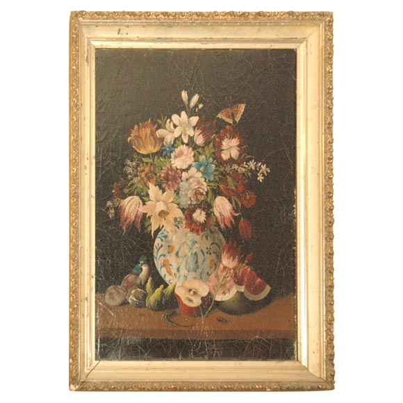 Italian floral oil painting For Sale