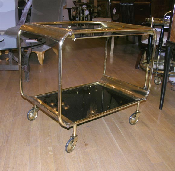 #3810 Pair of Petite Brass Serving Carts