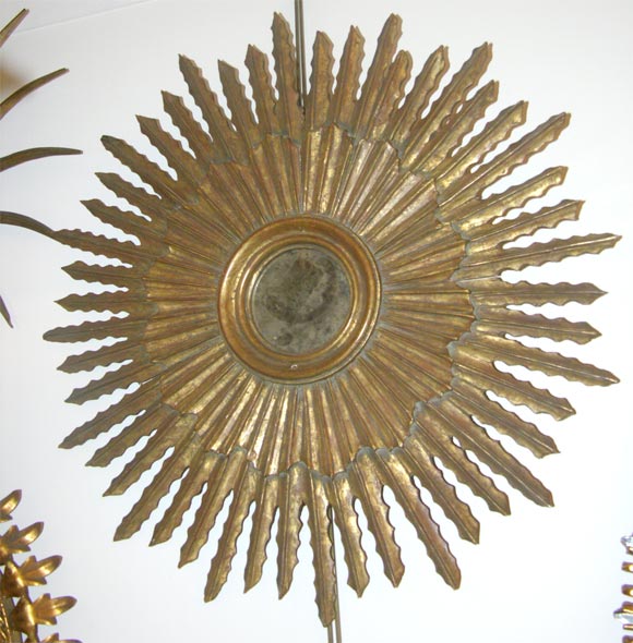 UNIQUE GILTWOOD PETITE GLASS SUNBURST MIRROR