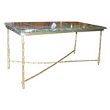 #3814 Brass Coffee Table with Marble Top