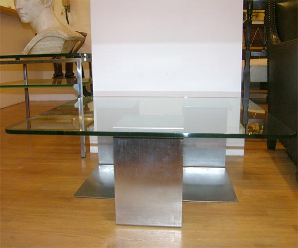 #3829 Stainless Steel Coffee Table. (2 available)