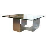 #3829 Stainless Steel Coffee Table. (2 available)