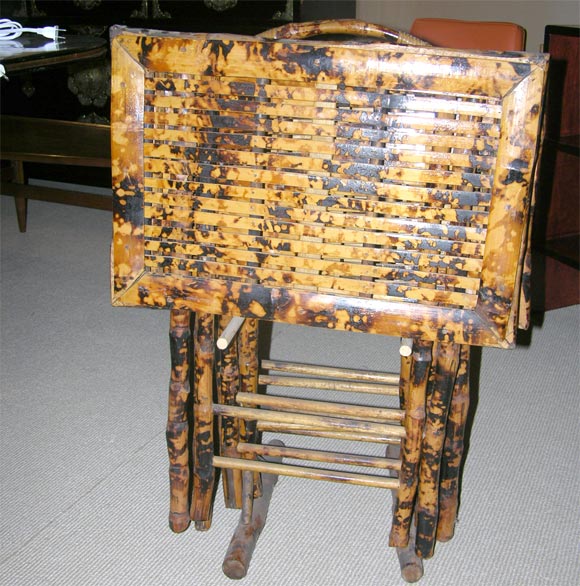 Set of 4 bamboo folding table