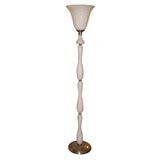Amber and white Venetian glass floor lamp