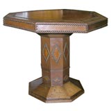 Large Leather Studded Octagonal Table
