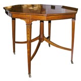 Antique Sheraton Revival Satinwood Inlaid Center Table
