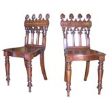 Rare Pair of Late Regency Hall Chairs